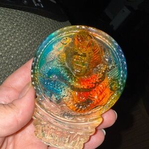Crystal Land Chinese Art Glass Lazurite Dragon Paperweight Sculpture/Home Decor